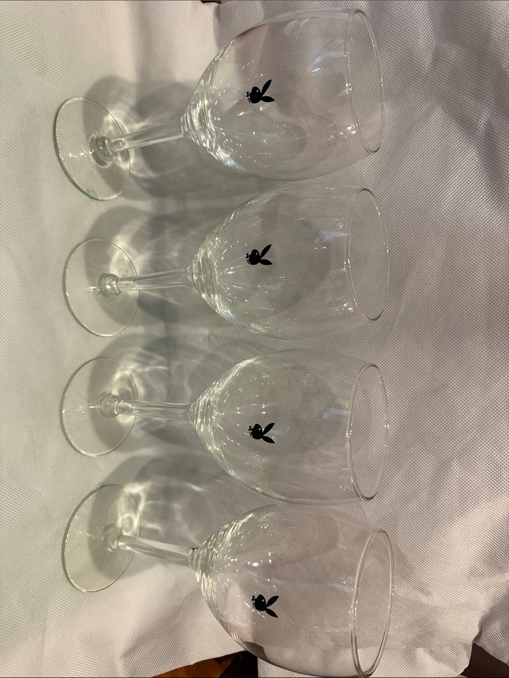 (4) Playboy Bunny wine glasses